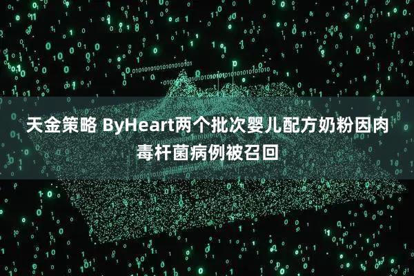 天金策略 ByHeart两个批次婴儿配方奶粉因肉毒杆菌病例被召回