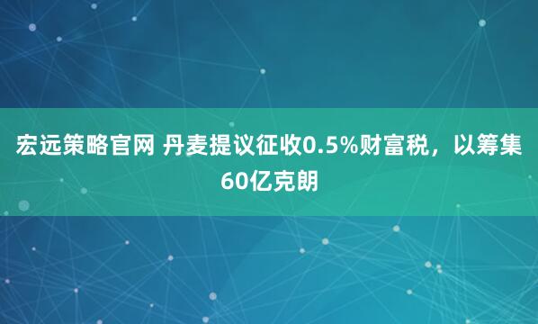 宏远策略官网 丹麦提议征收0.5%财富税，以筹集60亿克朗